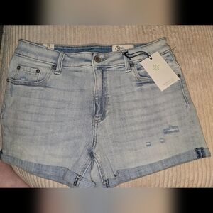 NWT COSMIC BLUE LOVE DENIM JEAN SHORTS, SIZE 29